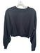 TNA Size M Black Cotton Long Sleeve Elastic Waist Cropped Athletic Sweatshirt Black / M