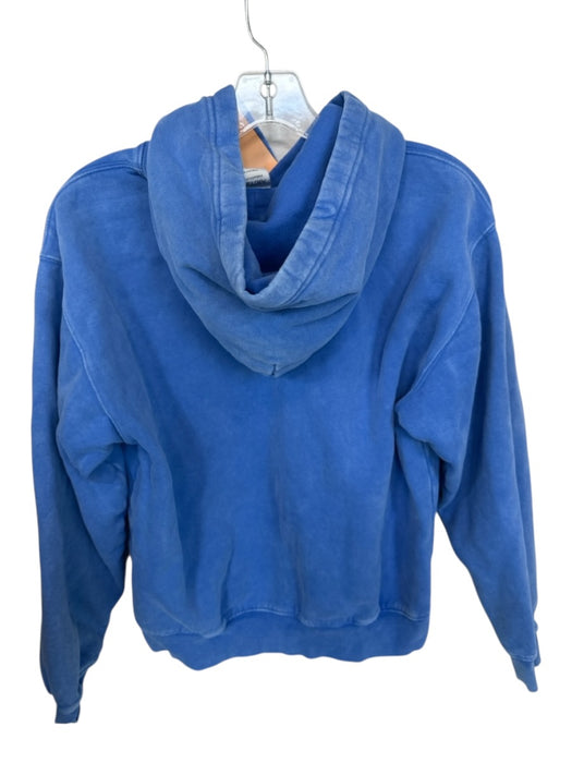 Aritzia Size M Blue Cotton Acid burn out Hood Kangaroo Pocket Sweatshirt Blue / M