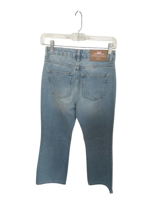 Loveshackfancy Size 26 Med Light Wash Cotton High Waist Cherries Bootcut Jeans Med Light Wash / 26