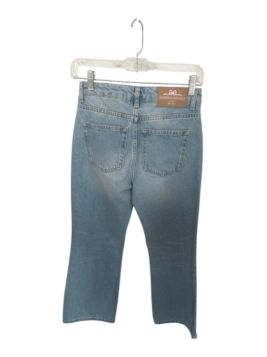 Loveshackfancy Size 26 Med Light Wash Cotton High Waist Cherries Bootcut Jeans Med Light Wash / 26