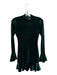 Lovers + Friends Size XS Forest Green Velvet Mock Neck Long Bell Sleeve Dress Forest Green / XS