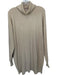 All the Ways Size S Tan Viscose Blend Turtle Neck Long Balloon Sleeve Dress Tan / S