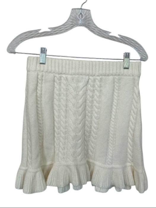 Show Me Your Mumu Size S Cream Cotton Blend Elastic Waist Cable Knit Skirt Set Cream / S