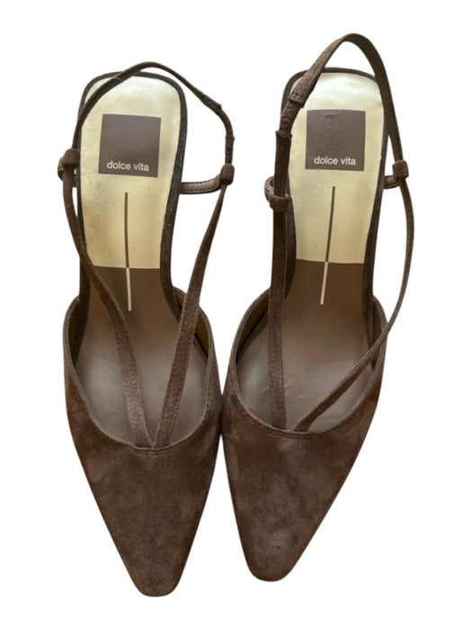 Dolce Vita Shoe Size 6.5 Brown Suede Block Heel Straps Pumps Brown / 6.5