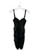 h:ours Size S Black Nylon Corset Top Gathered Side Dress Black / S