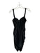 h:ours Size S Black Nylon Corset Top Gathered Side Dress Black / S