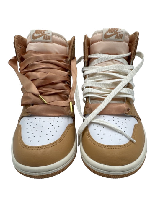 Air Jordan Shoe Size 9 white & tan Leather Double Lace Sneakers white & tan / 9