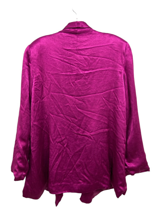 Pedro Del Hierro Size L Magenta Pink Viscose Shoulder Pads Bound Pockets Jacket Magenta Pink / L