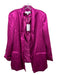 Pedro Del Hierro Size L Magenta Pink Viscose Shoulder Pads Bound Pockets Jacket Magenta Pink / L