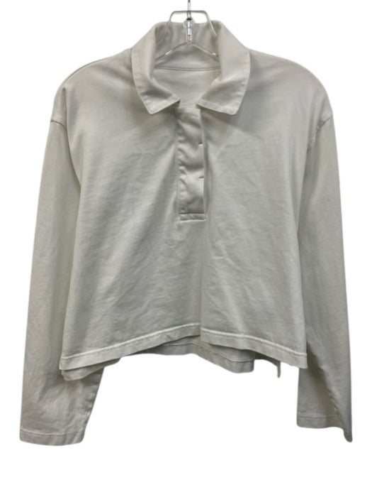 Vuori Size XS White Cotton Long Sleeve Quarter Button Polo Top White / XS
