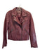 Blank NYC Size Small Burgundy Red Polyurethane Faux Leather Zip Front Jacket Burgundy Red / Small