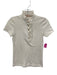 Tory Burch Size XXS Cream Cotton & Modal Polo Ruffle Short Sleeve Top Cream / XXS