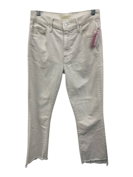 Mother Size 27 White Cotton Zip Fly Frayed Hem Jeans White / 27