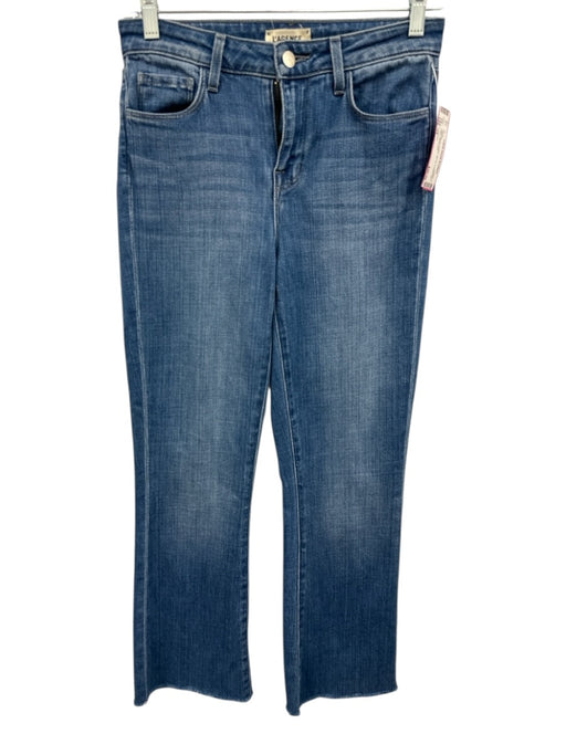 L'agence Size 24 Light Wash Cotton Zip Fly Frayed Hem Flare Jeans Light Wash / 24