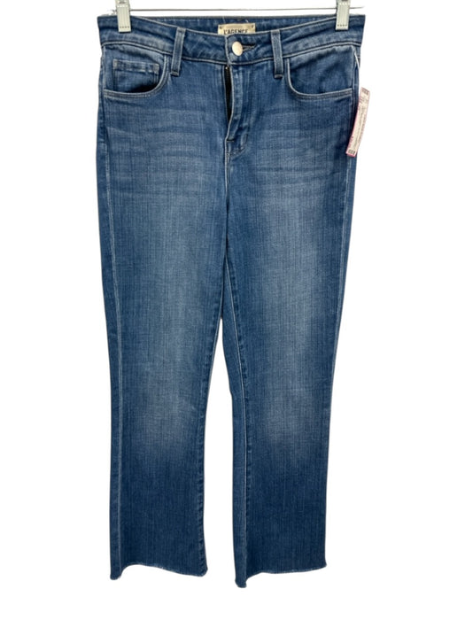 L'agence Size 24 Light Wash Cotton Zip Fly Frayed Hem Flare Jeans Light Wash / 24