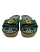 Tory Burch Shoe Size 6 Green Leather Patent Goldtone Hardware Sandals Green / 6