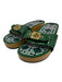 Tory Burch Shoe Size 6 Green Leather Patent Goldtone Hardware Sandals Green / 6