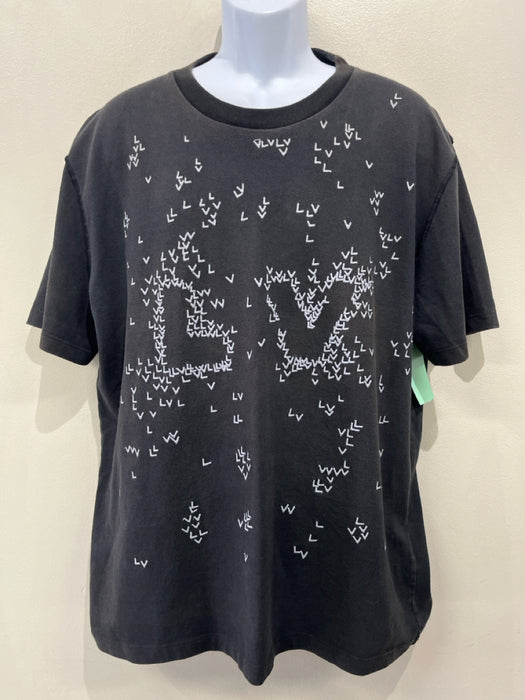Louis Vuitton Size XXL Black & White Cotton Graphic Men's Short Sleeve