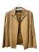 Lafayette 148 Size Est S Tan Leather Collared Long Sleeve Open Front Jacket Tan / Est S