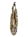 No Brand Tan Leather & Beads Necklace stacked beads Leather Back Jewelry Tan
