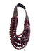Fairchild Baldwin Burgundy Leather & Beads Necklace stacked beads Jewelry Burgundy