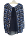 Lafayette 148 Size P Black & Blue Viscose & Cotton Boat Neck 3/4 Sleeve Top Black & Blue / P