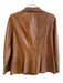 Lafayette 148 Size 10 Brown Lambskin Leather Collared Button Down Jacket Brown / 10