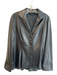 Lafayette 148 Size 6 Black Lambskin Leather Collared Button Down Jacket Black / 6