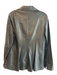 Lafayette 148 Size 6 Black Lambskin Leather Collared Button Down Jacket Black / 6