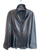Lafayette 148 Size 6 Black Lambskin Leather Collared Button Down Jacket Black / 6