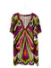 Trina Turk Size 12 Multi Silk Abstract Print Short Sleeve V Neck Dress Multi / 12