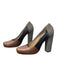 Marni Shoe Size 38 Brown & Black Leather Suede Almond Toe Block Heel Pump Shoes Brown & Black / 38