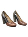 Marni Shoe Size 38 Brown & Black Leather Suede Almond Toe Block Heel Pump Shoes Brown & Black / 38