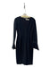 Mantu Size 38 Black Viscose V Neck Long Sleeve Contrast Stitching Back Zip Dress Black / 38