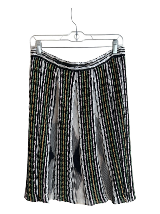 M Missoni Size 44 Black White & Multi No Fabric Tag Lined Elastic Waist Skirt Black White & Multi / 44