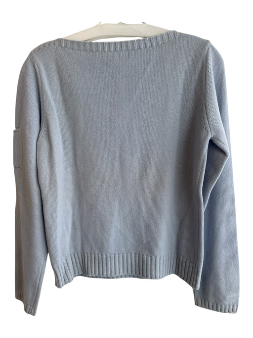 United Colors of Benetton Size M Pale Blue Wool Wide Neck Long Sleeve Sweater Pale Blue / M