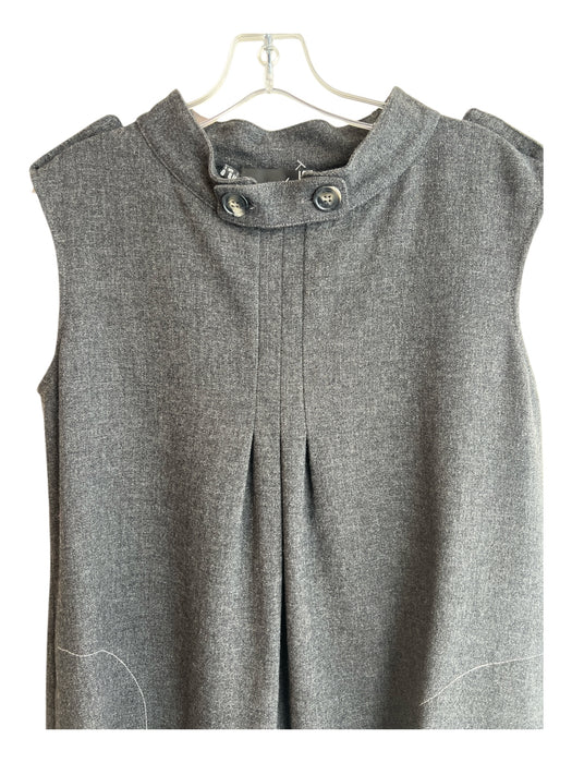Love Moschino Size 8 Grey Wool Blend Standing Collar Sleeveless A line Dress Grey / 8