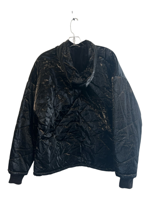 Free People Movement Size S Black Polyester Hood Long Sleeve Quarter Zip Coat Black / S