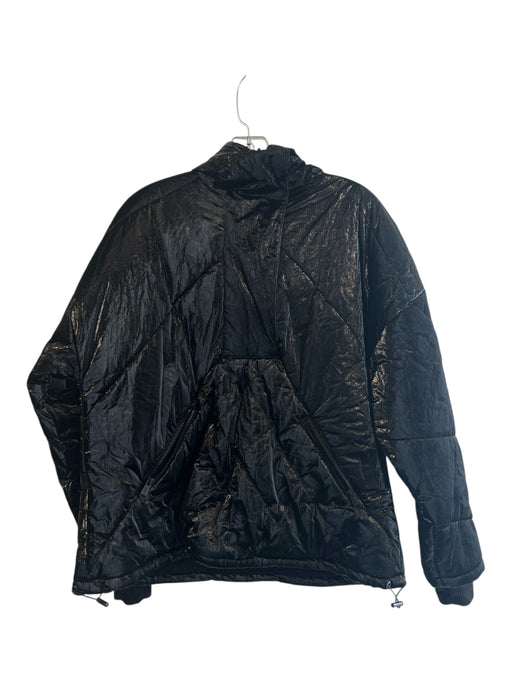 Free People Movement Size S Black Polyester Hood Long Sleeve Quarter Zip Coat Black / S