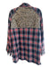 Free People Size M Blue & Red Cotton Sequin Detail Plaid Button Up Top Blue & Red / M