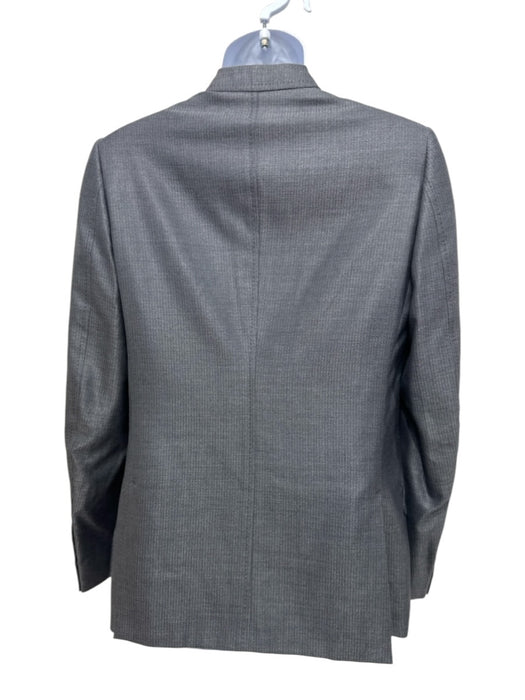 Gucci Gray Wool Blend Striped Peak Lapel 2 Button Men's Suit Gray / 48