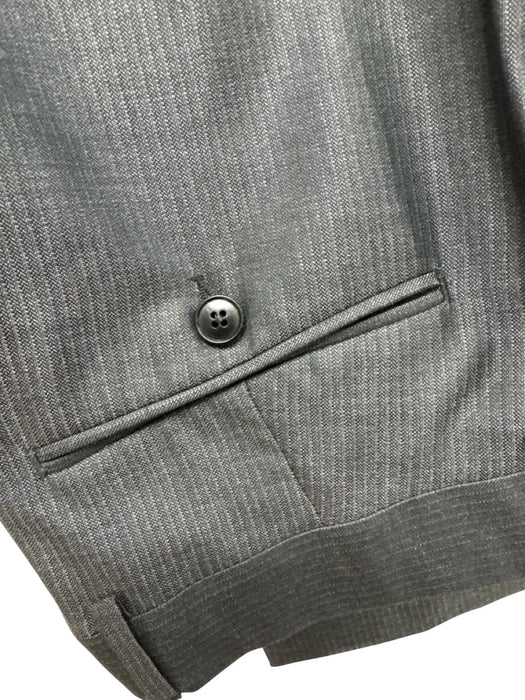 Gucci Gray Wool Blend Striped Peak Lapel 2 Button Men's Suit Gray / 48