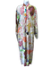 Zimmermann Size 1 Cream & Multi Linen Zip Front Pockets Jumpsuit Cream & Multi / 1