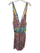 Plenty by Tracy Reese Size L Multicolor Viscose Smocked Halter tie neck Dress Multicolor / L