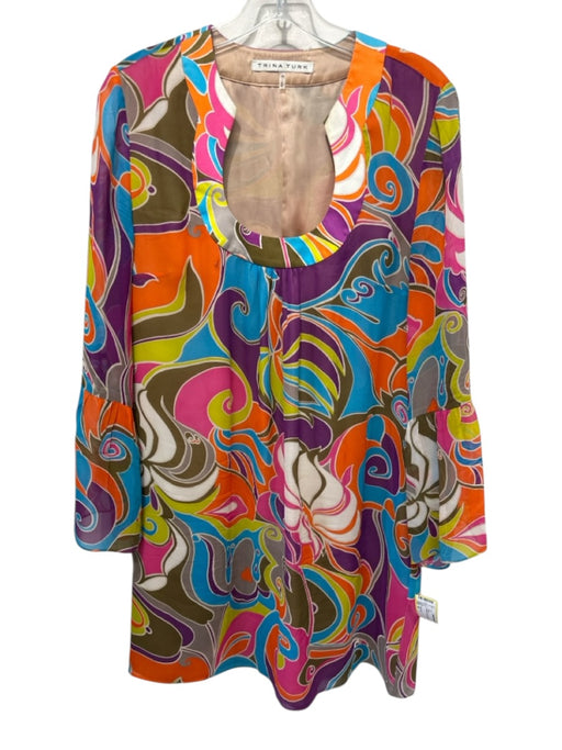 Trina Turk Size 10 Multicolor Silk All Over Print Dress Multicolor / 10