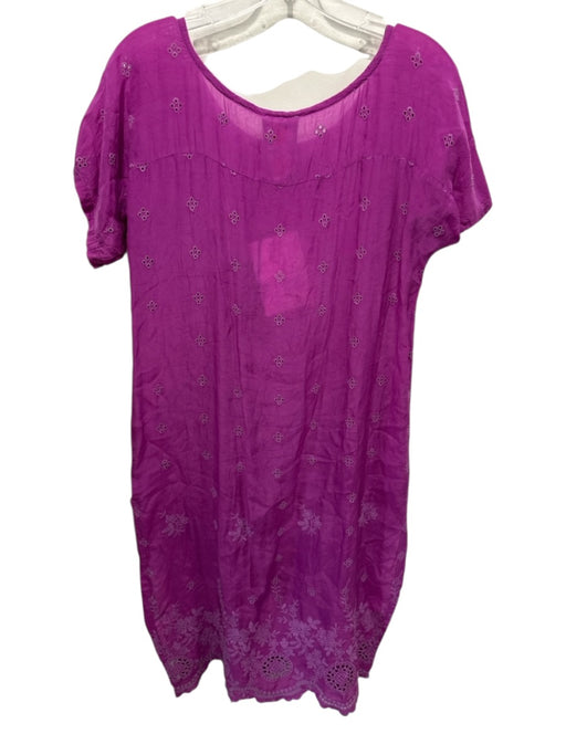 Johnny Was Size XS Magenta Cupra Rayon broderie anglaise Scalloped Dress Magenta / XS