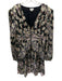 Hemant & Nandita Size M Black & Gold Viscose V Neck Button Detail Dress Black & Gold / M