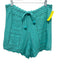 Farm Rio Size M Aqua Viscose Crochet Drawstring Waist Shorts Aqua / M