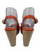 Kate Spade Shoe Size 8 Orange & Beige Leather Bow detail Wedge Open Toe Sandals Orange & Beige / 8