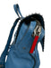 Christian Louboutin Blue Leather Pebbled Flap Studded Backpack Blue